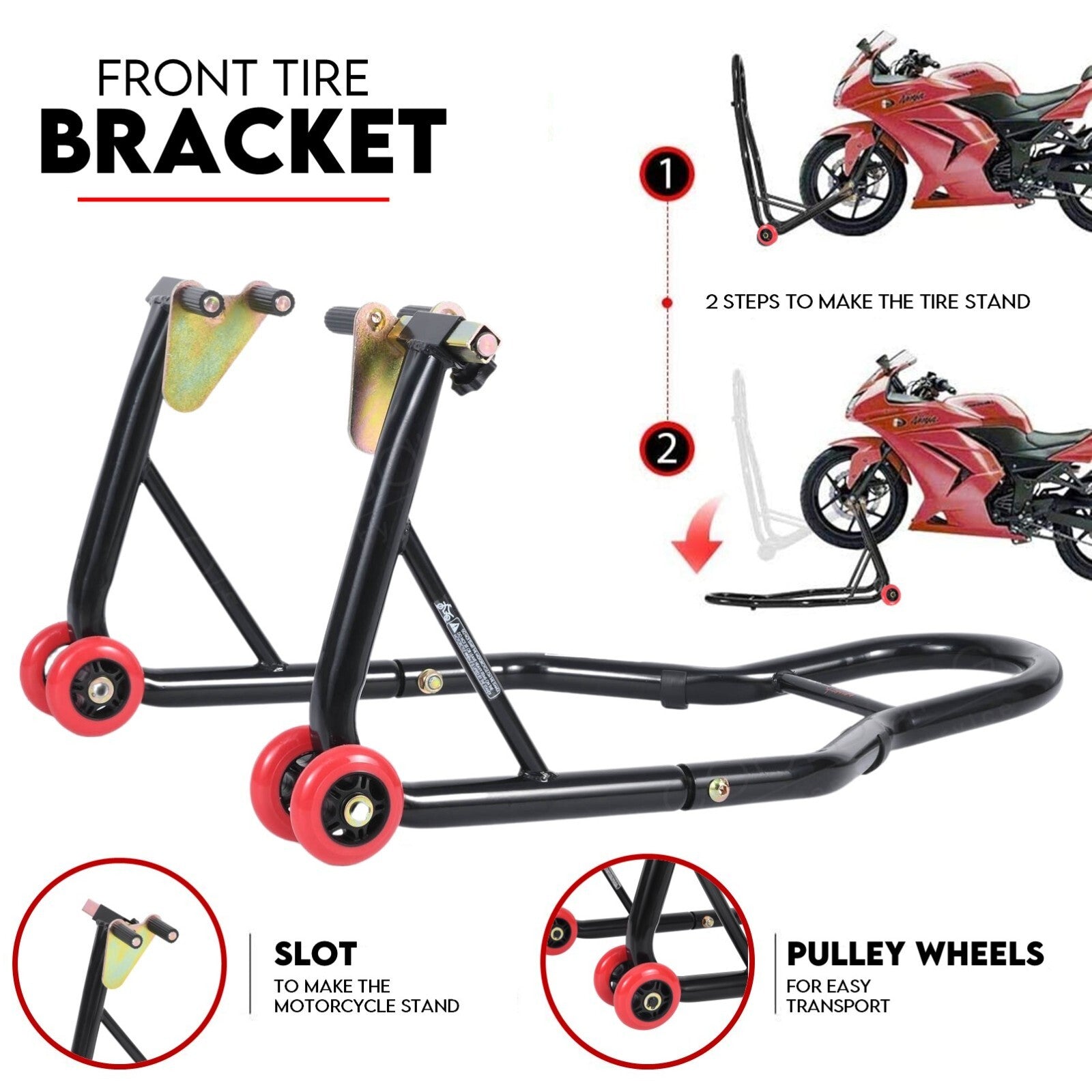 Front and Rear Motorcycle Stand Motorbike Lift Heavy Duty Paddock Carrier Bike Hoist