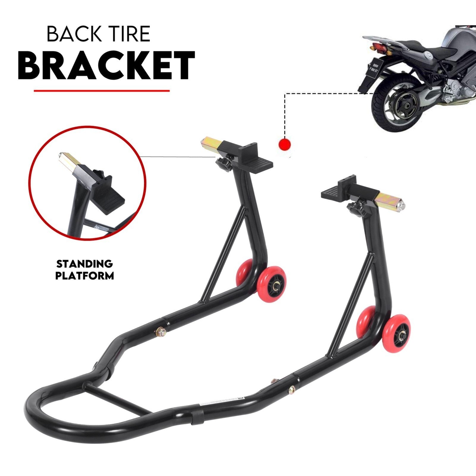 Front and Rear Motorcycle Stand Motorbike Lift Heavy Duty Paddock Carrier Bike Hoist