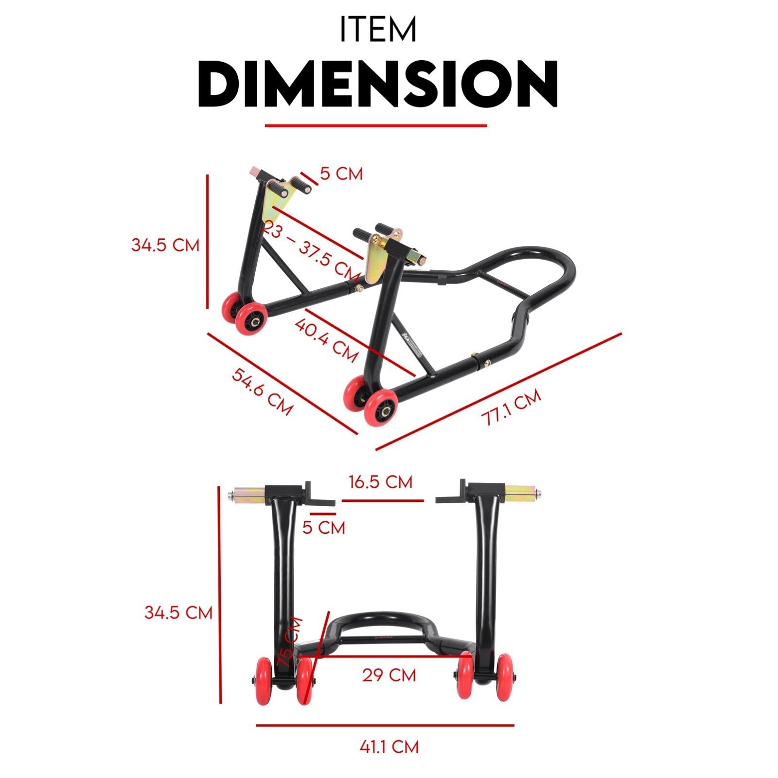 Front and Rear Motorcycle Stand Motorbike Lift Heavy Duty Paddock Carrier Bike Hoist