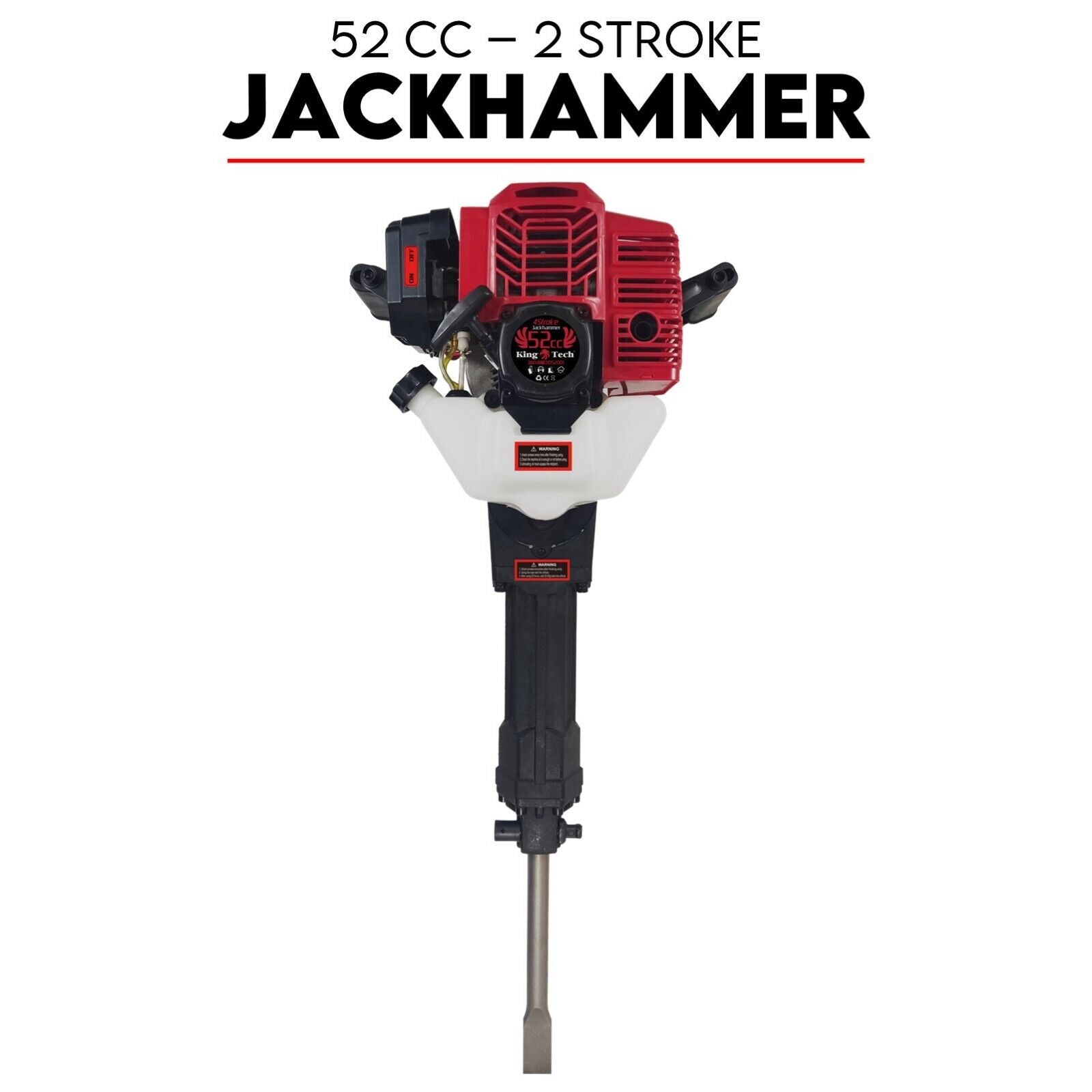 Jackhammers: 2 Stroke Petrol Demolition Jackhammer Concrete Tile Breaker 52cc Jack Hammer