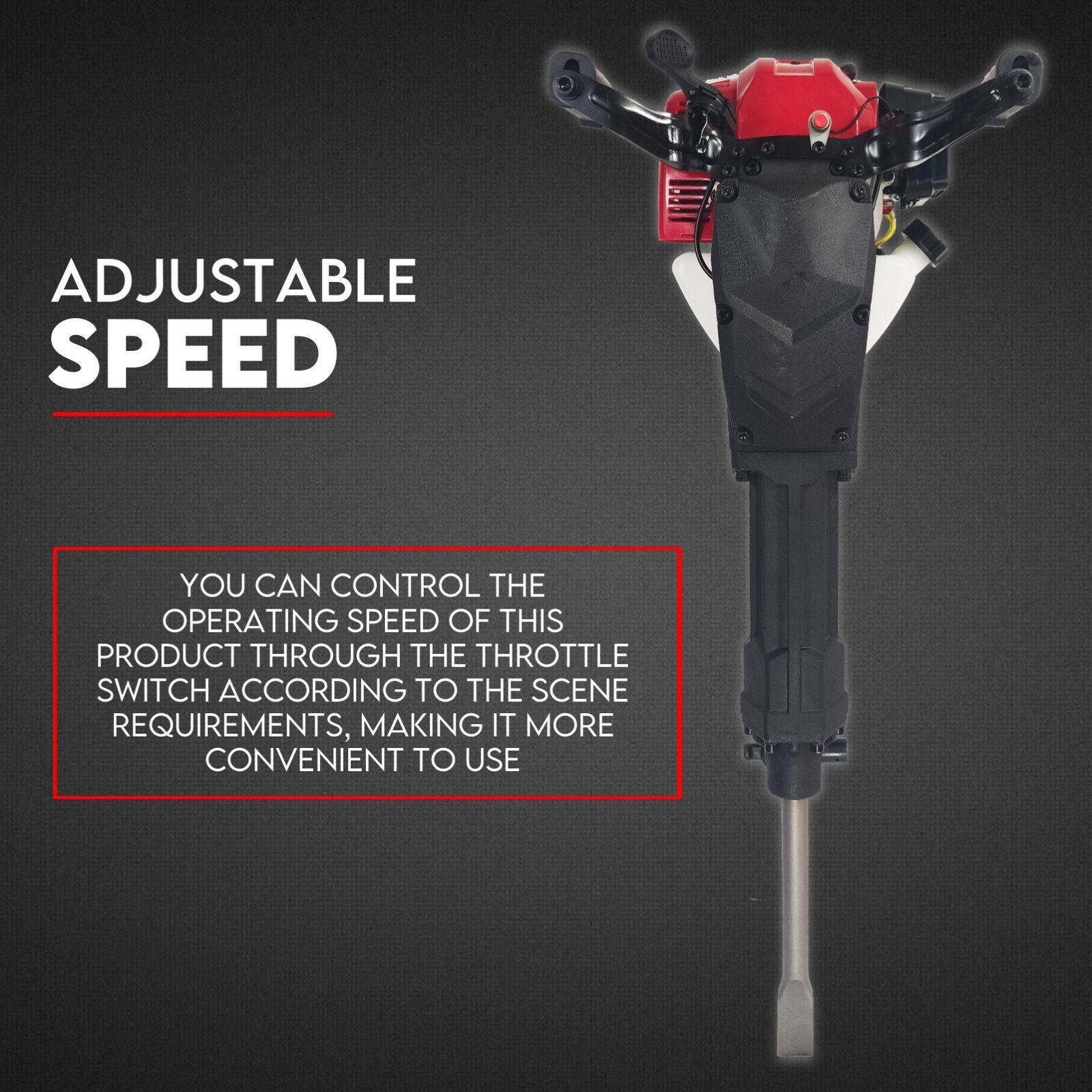 Jackhammers: 2 Stroke Petrol Demolition Jackhammer Concrete Tile Breaker 52cc Jack Hammer
