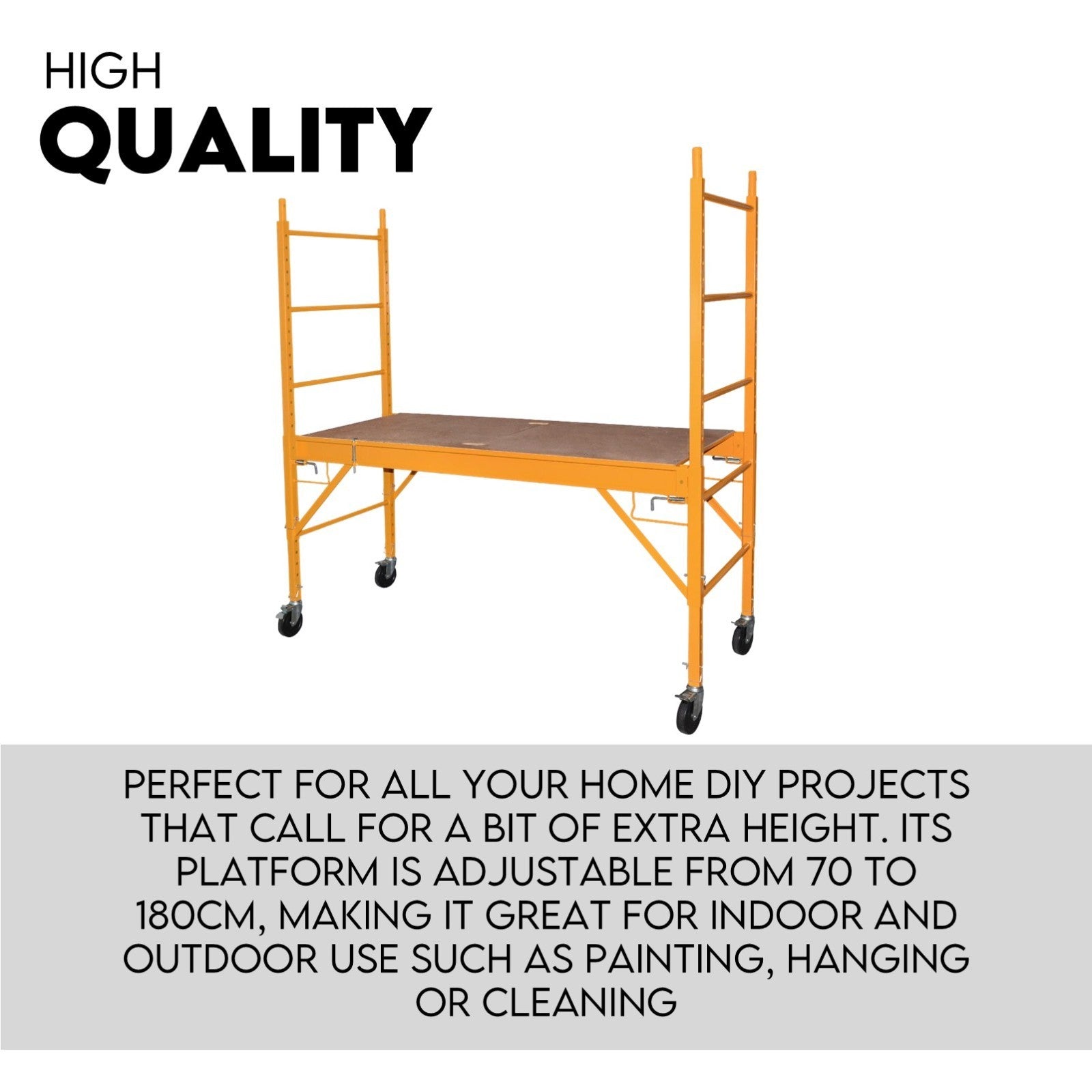 Ladders & Scaffolding: 450kg Mobile Scaffold Ladder Scaffolding Platform Portable Ladder Work Safety