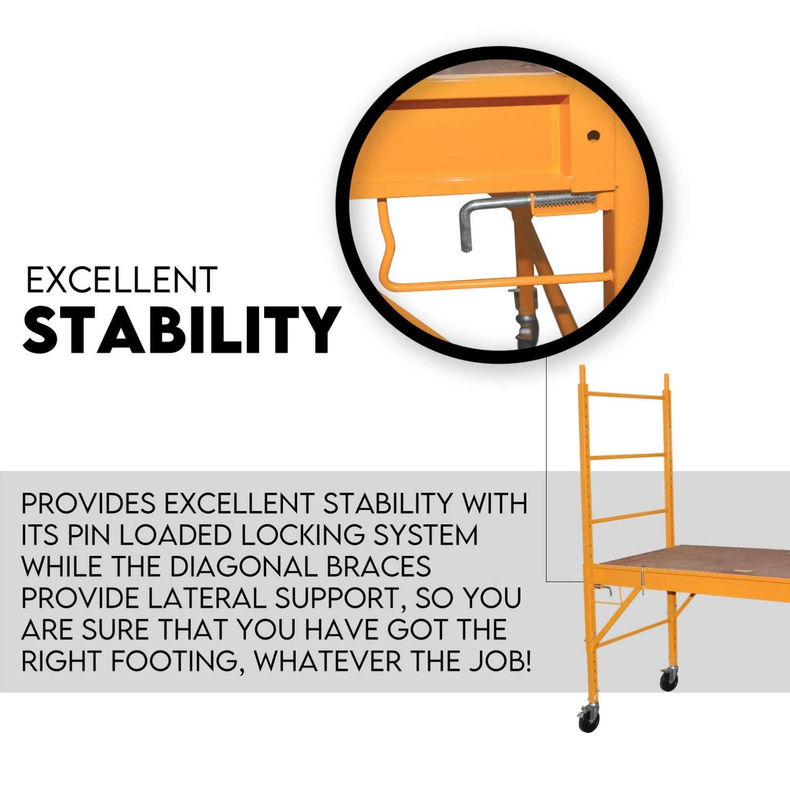 Ladders & Scaffolding: 450kg Mobile Scaffold Ladder Scaffolding Platform Portable Ladder Work Safety