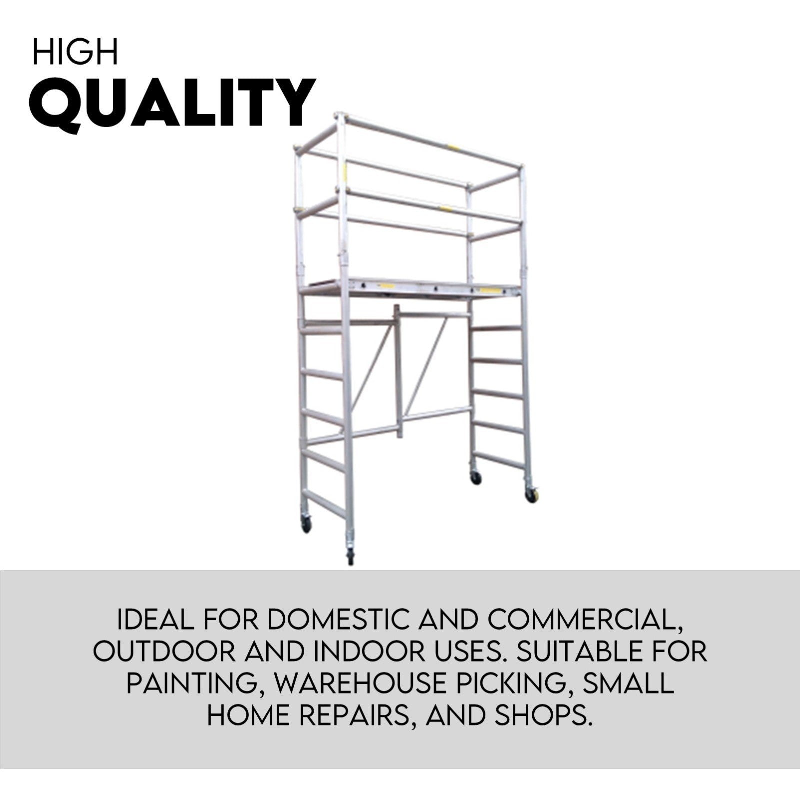 Ladders & Scaffolding: 3.0M Aluminium Scaffold Mobile Tower Single Width Platform Height AU Standard