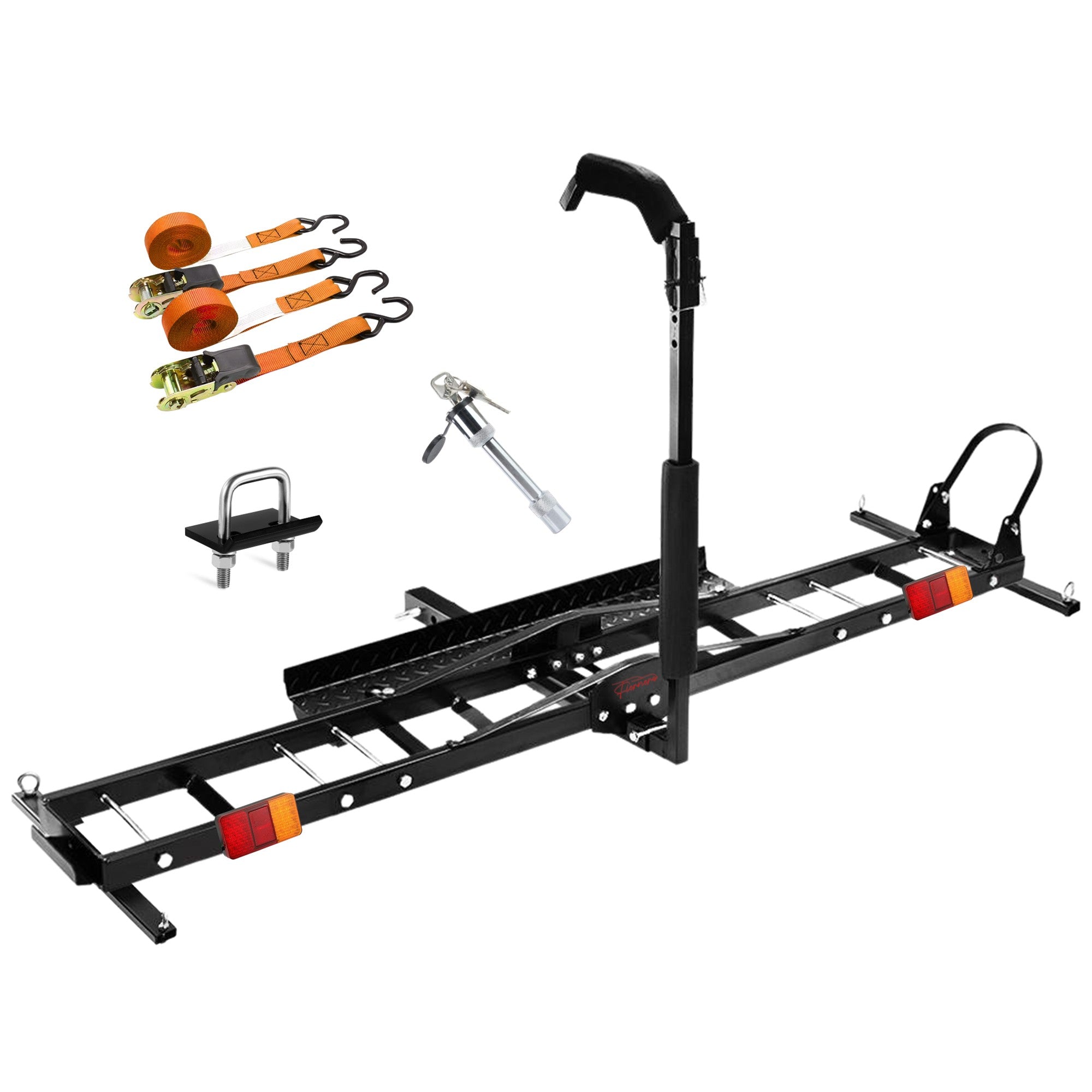Motorcycle Motorbike Carrier Rack 2" Towbar Arm Dirt Bike Ramp Brake Lights