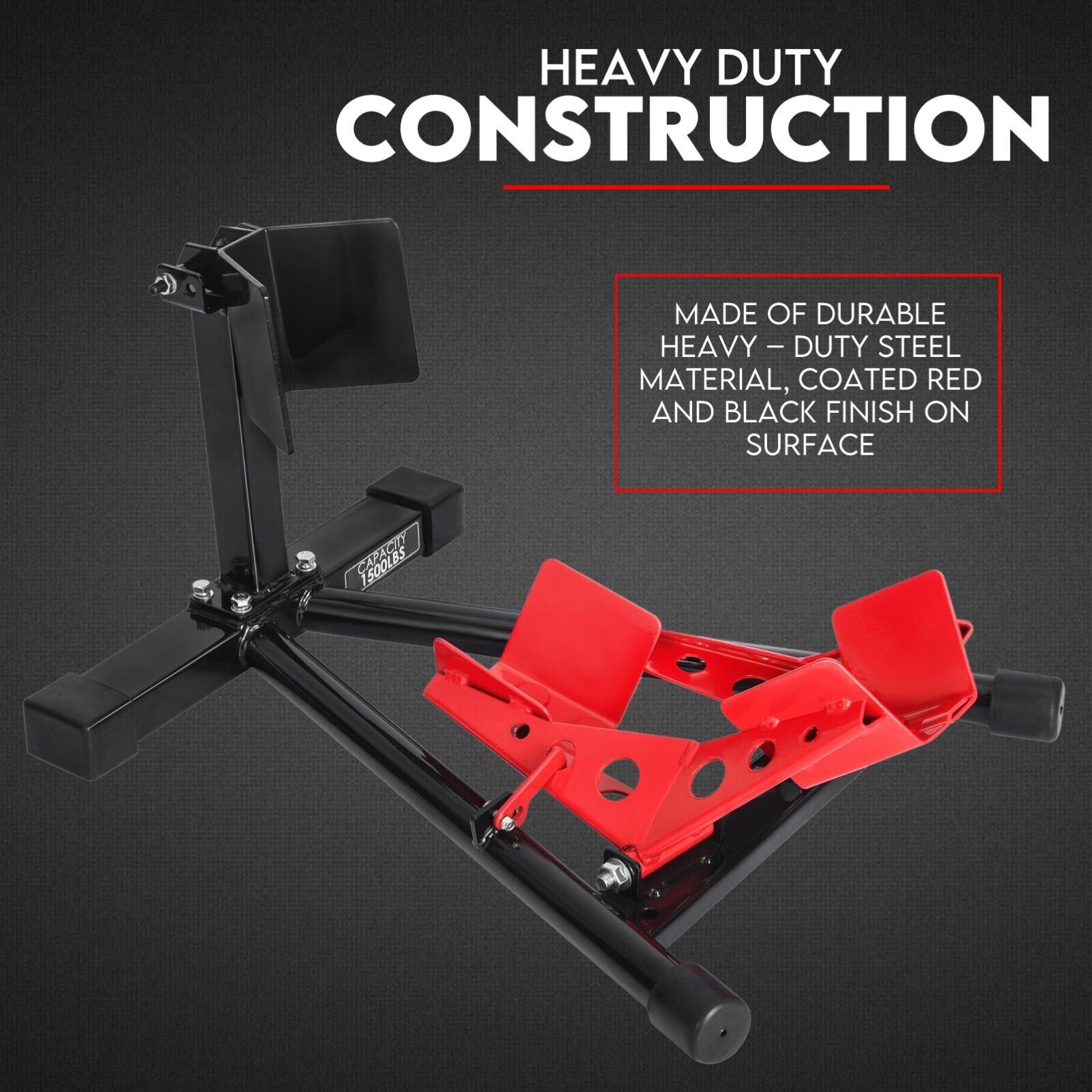 Bicycle Stands & Storage: Heavy Duty Motorcycle Motorbike Stand Front Wheel Chock Trailer Transport