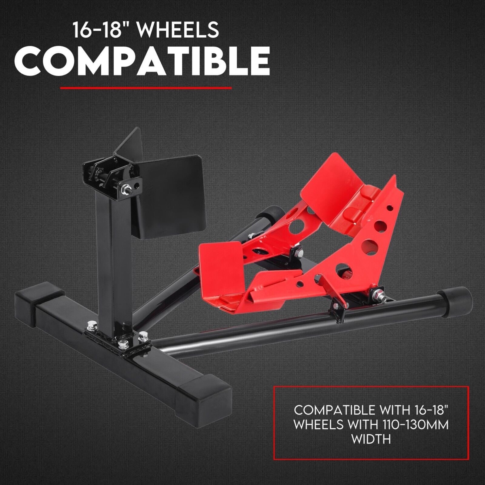 Bicycle Stands & Storage: Heavy Duty Motorcycle Motorbike Stand Front Wheel Chock Trailer Transport