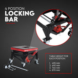 Motorcycle Scissor Lift Stand w/ castors 136KG Motorbike Working Bench Jack
