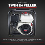 Fuel & Exhaust: Fire Fighting Petrol Water Pump GP200 TWIN IMPELLER WITH A HONDA ENGINE