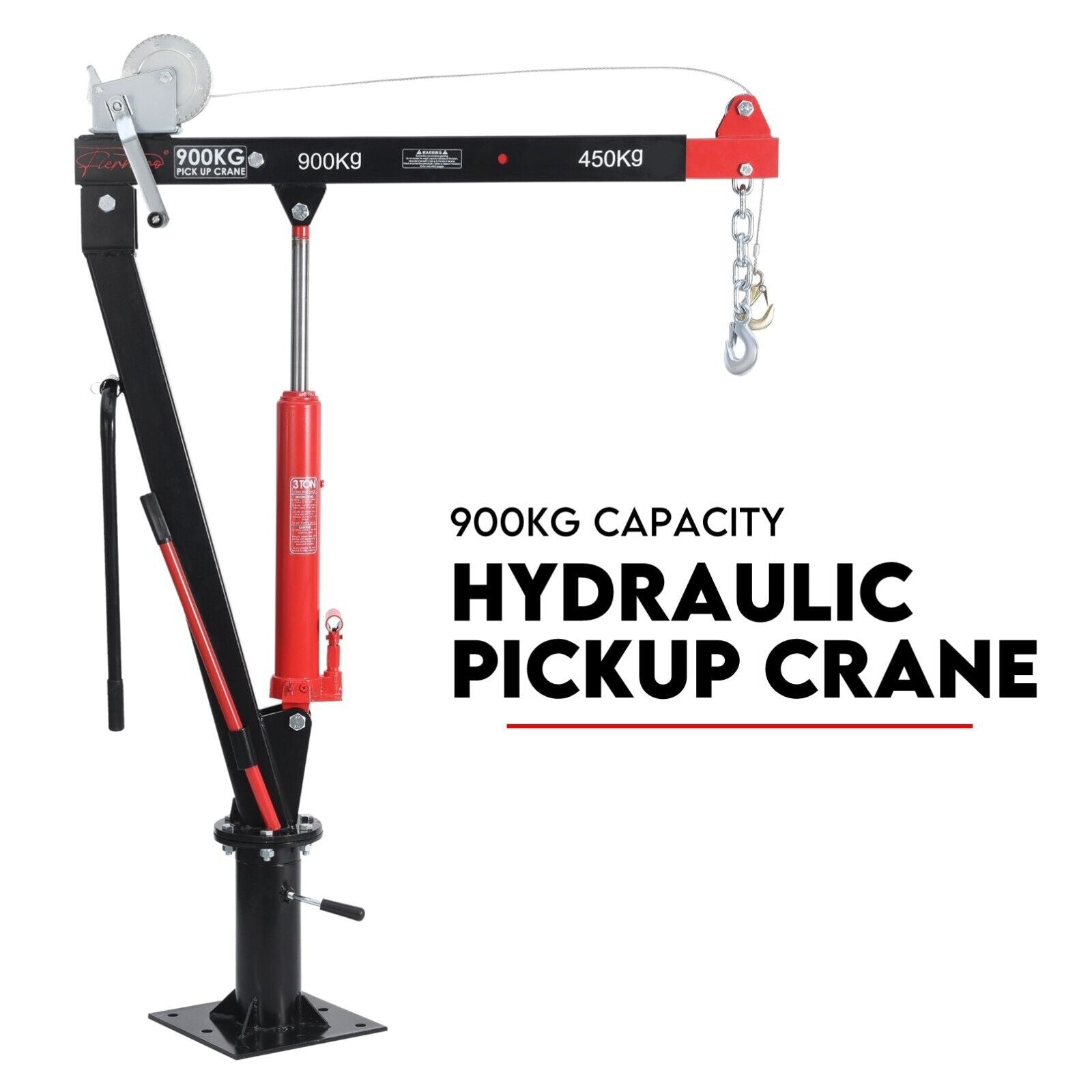 Automotive Lifts & Hoists: Hydraulic Crane 900kg Pickup Swivel Ute Truck Trailer Lift Hoist Winch Haul