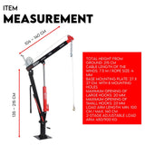900kg Swivel Hydraulic Crane Hoist Jack UTE Trailer Truck Winch Pick up Lift