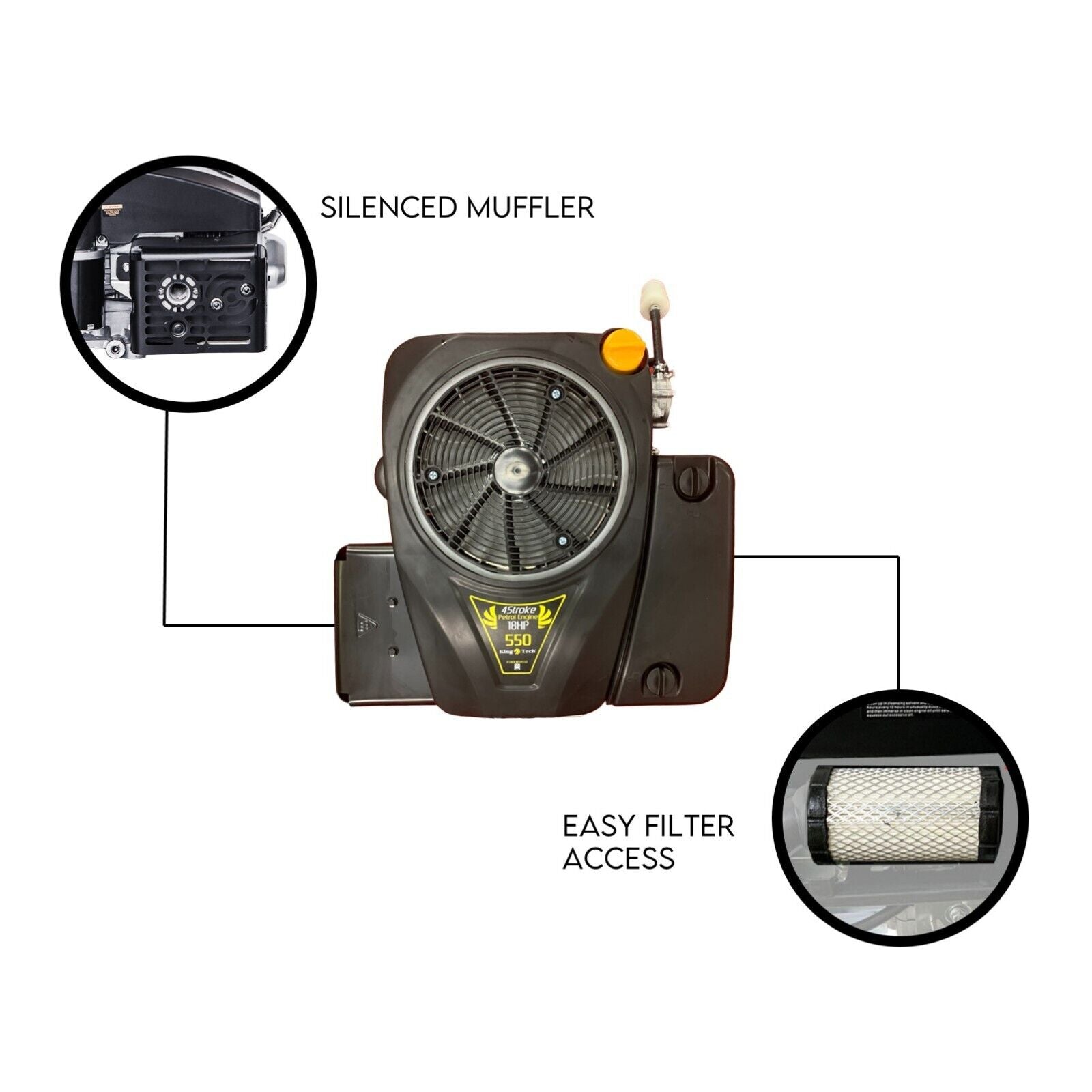 Outdoor Power Equipment: 18HP Vertical Shaft Lawn Mower Engine Petrol Motor 4 Stroke OHV Ride On