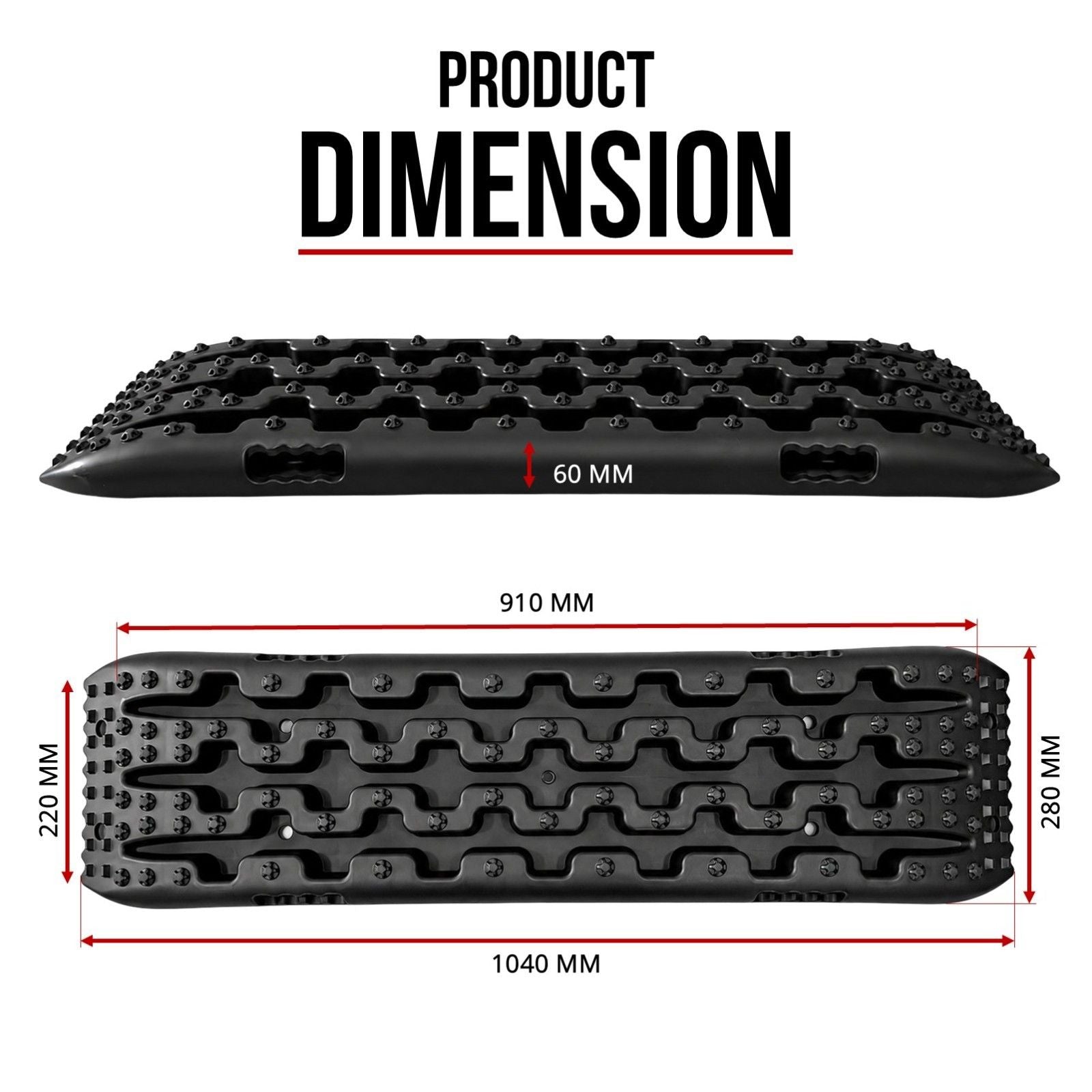 2x 10 Ton 4WD Car Recovery Tracks Sand Mud Snow Traction Boards Off-Road Device Mat
