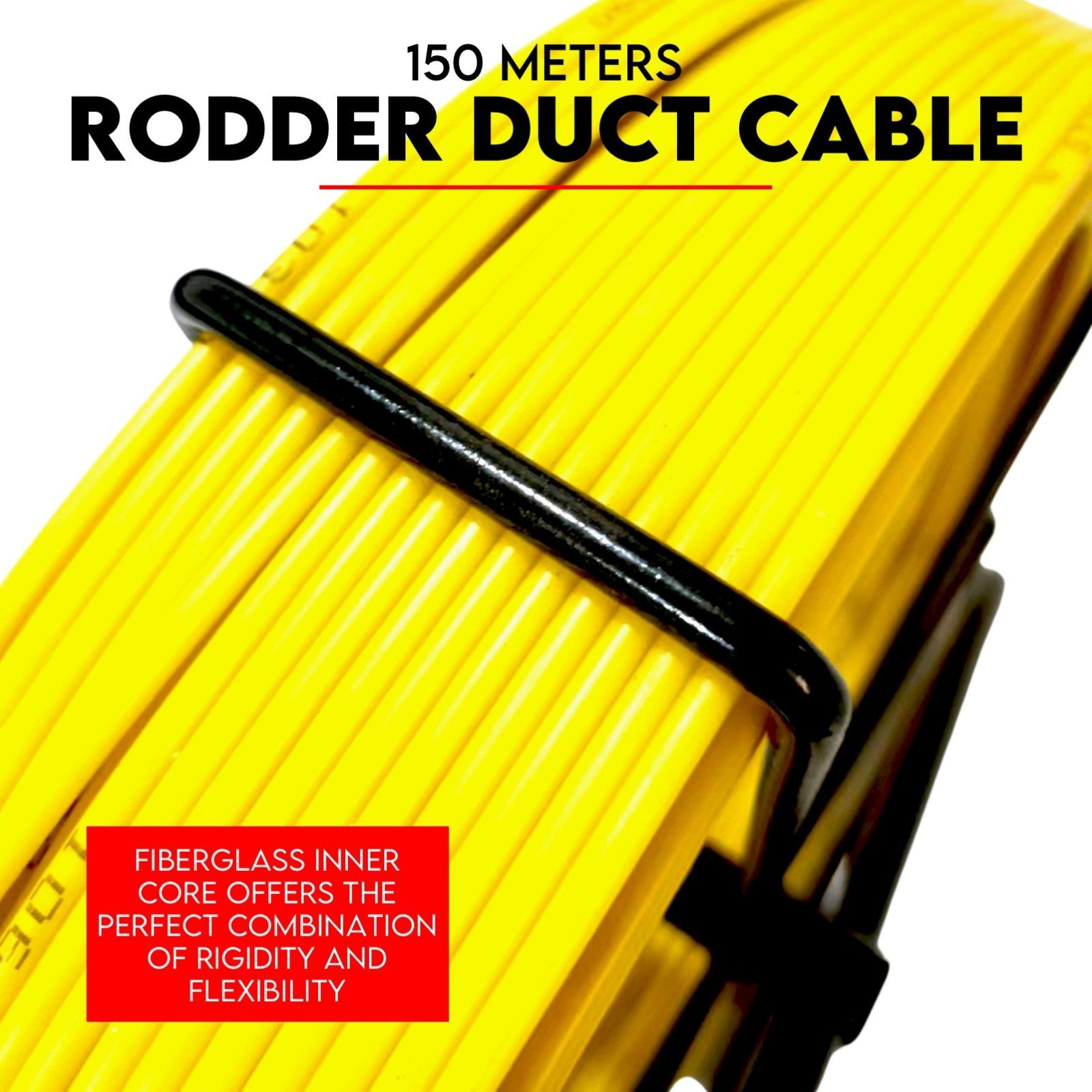 Automotive Repair & Speciality Tools: 150M×8MM Fish Tape Puller Fiberglass Wire Cable Running Duct Rodder