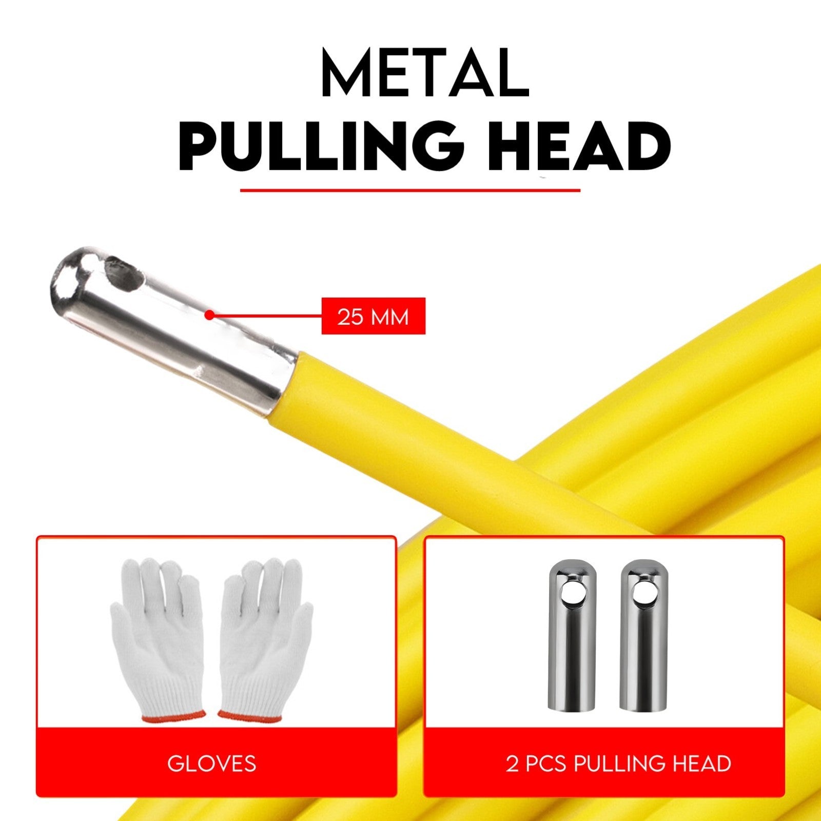 Automotive Repair & Speciality Tools: 150M×8MM Fish Tape Puller Fiberglass Wire Cable Running Duct Rodder