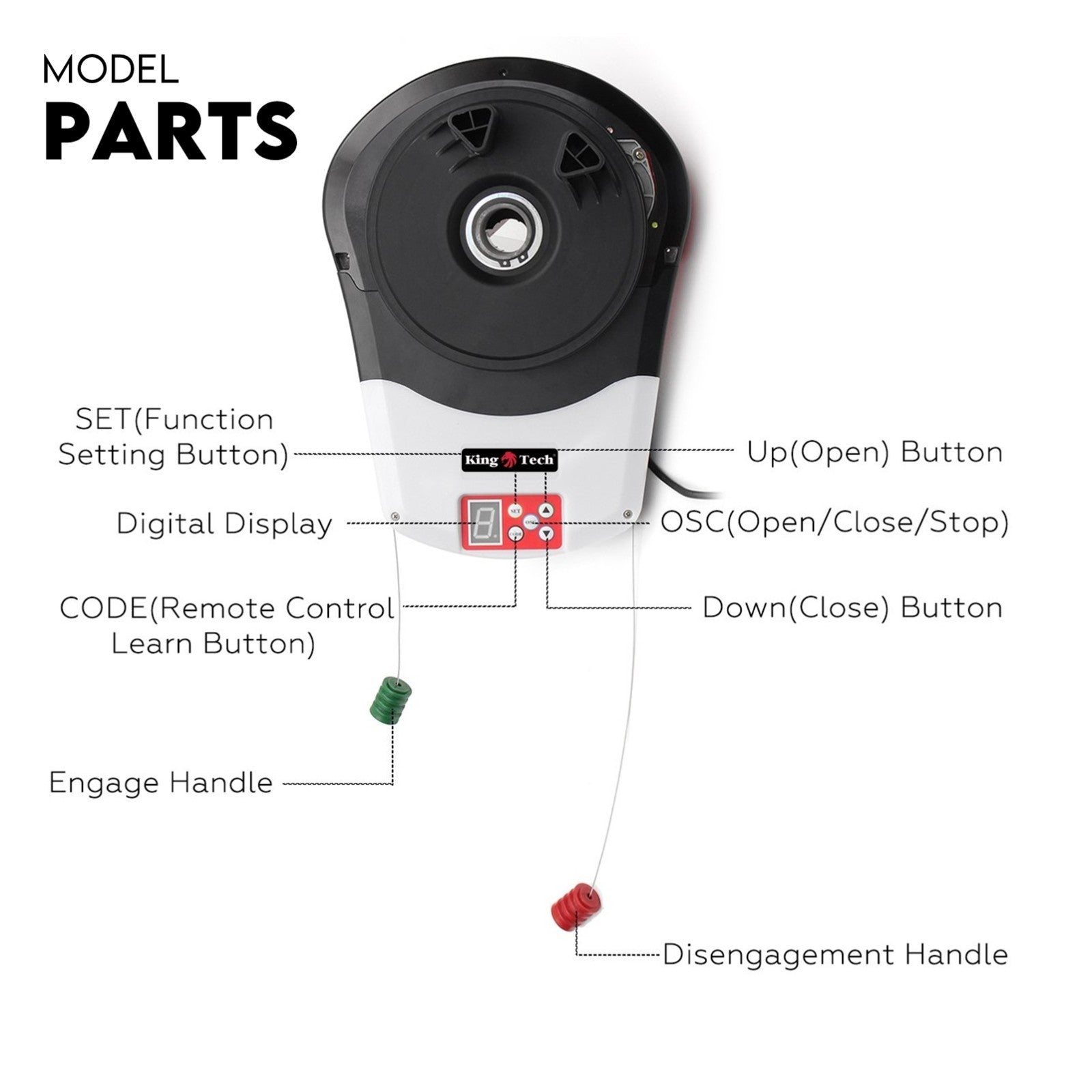 1200N Automatic Roller Door Opener Garage Motor 4x Remote 22m² Rolling