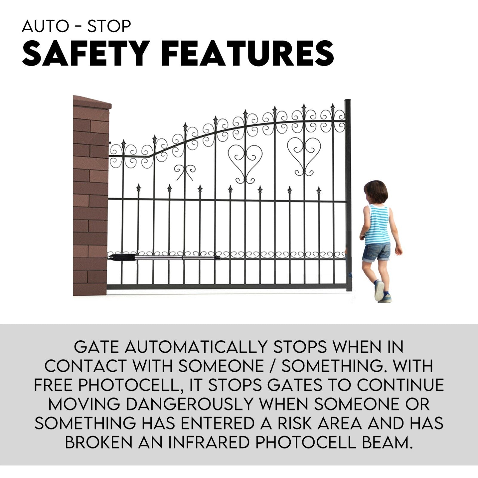 Fence & Gate Accessories: Swing Gate Opener Automatic Full Solar Power Kit Remote Control