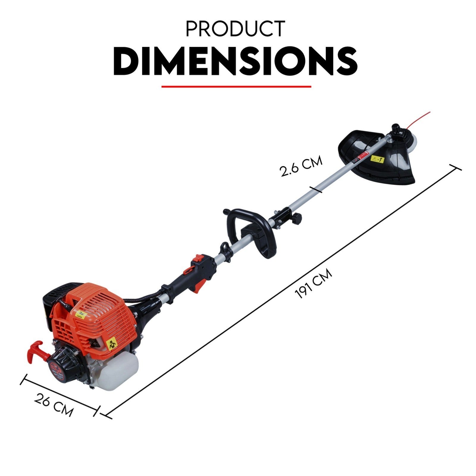 Whipper Snipper Straight Shaft Line Trimmer 31CC Pole Brush Cutter 4 STROKE