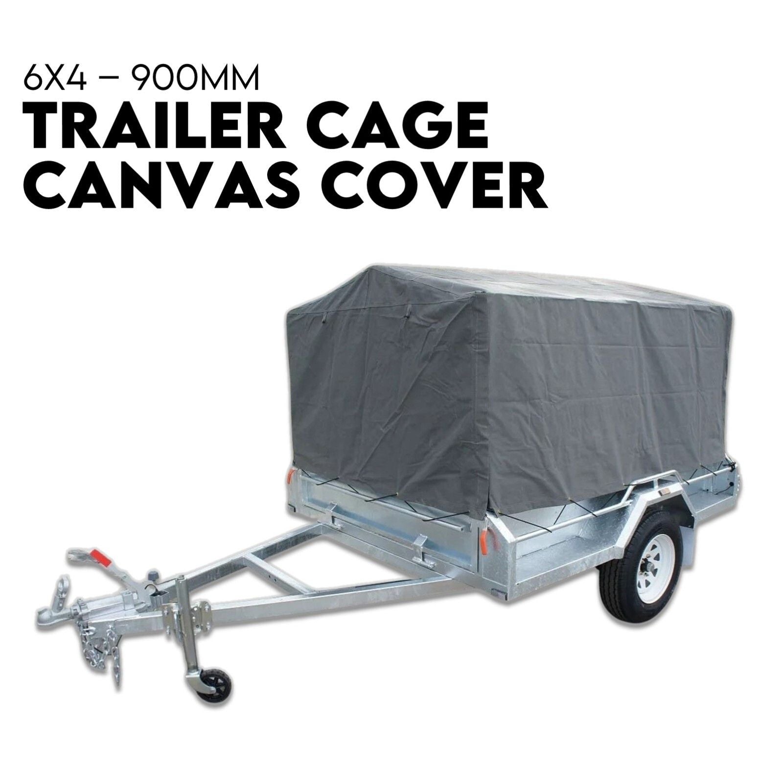 6X4 Box Trailer Cage Canvas Cover (900mm) Universal Waterproof Rip Resistant 3ft