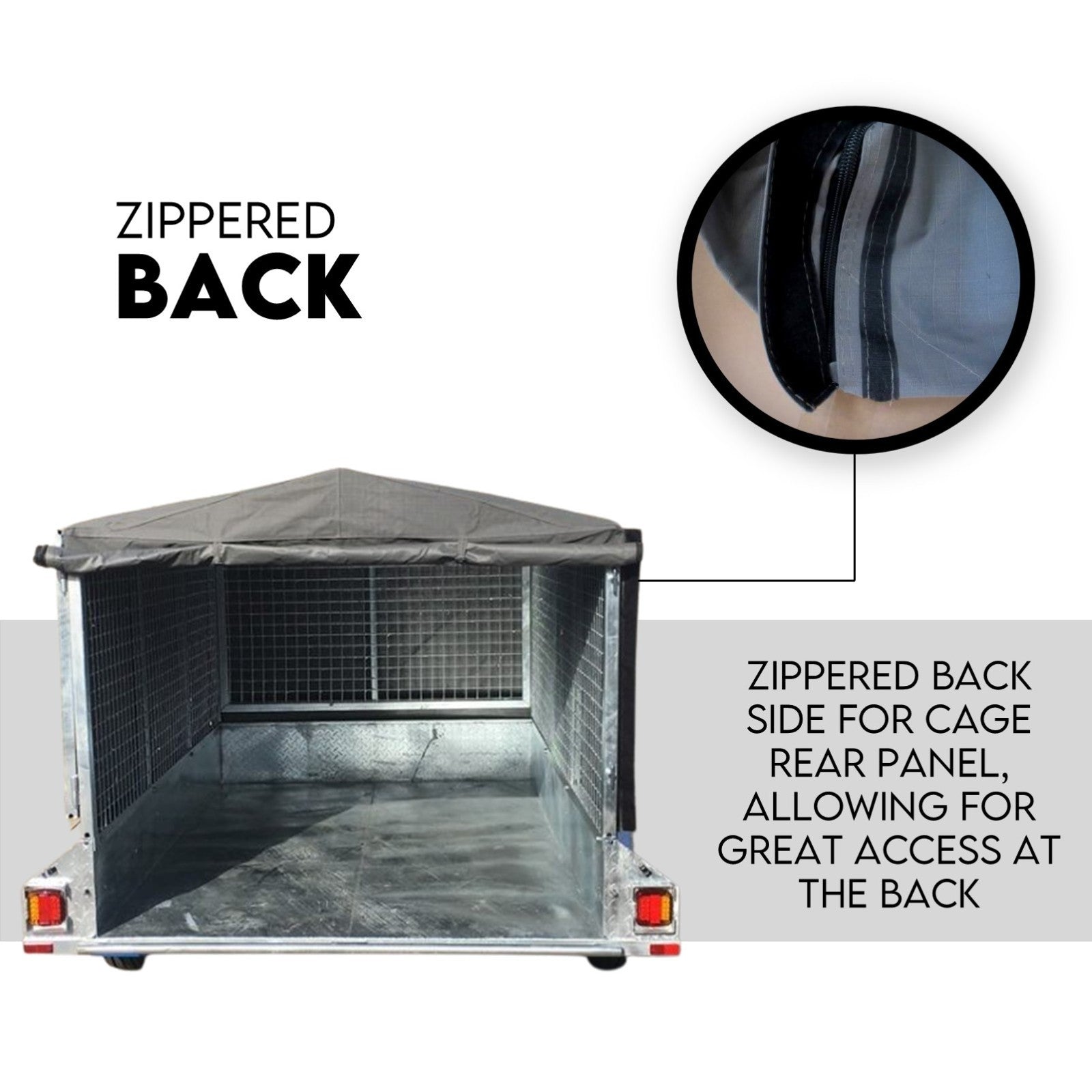 Box Cage Trailer Cover Canvas Tarp for 7x4 600mm High Cage Premium Quality 2 ft