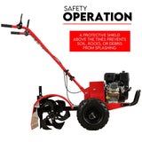 7HP Tiller Cultivator 4 Strokes Rotating Tines Power Handheld Rotary Hoe 4 Blades