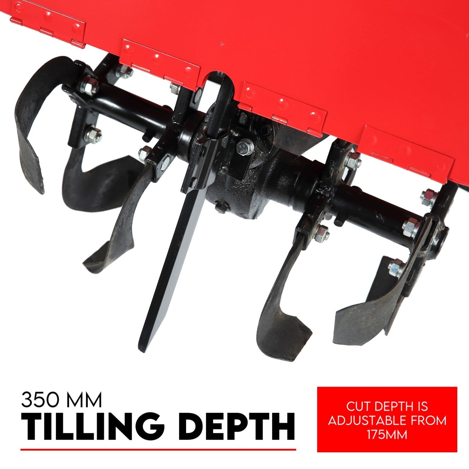 7HP Tiller Cultivator 4 Strokes Rotating Tines Power Handheld Rotary Hoe 4 Blades
