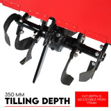 7HP Tiller Cultivator 4 Strokes Rotating Tines Power Handheld Rotary Hoe 4 Blades