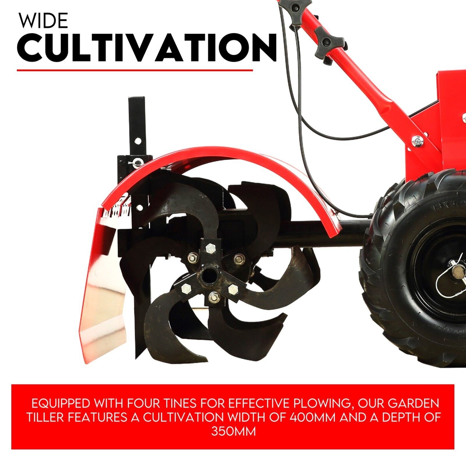 Gardening Tools: 212CC Tiller Cultivator 4 Blades Rotating Tines Power Rotary Hoe Handheld