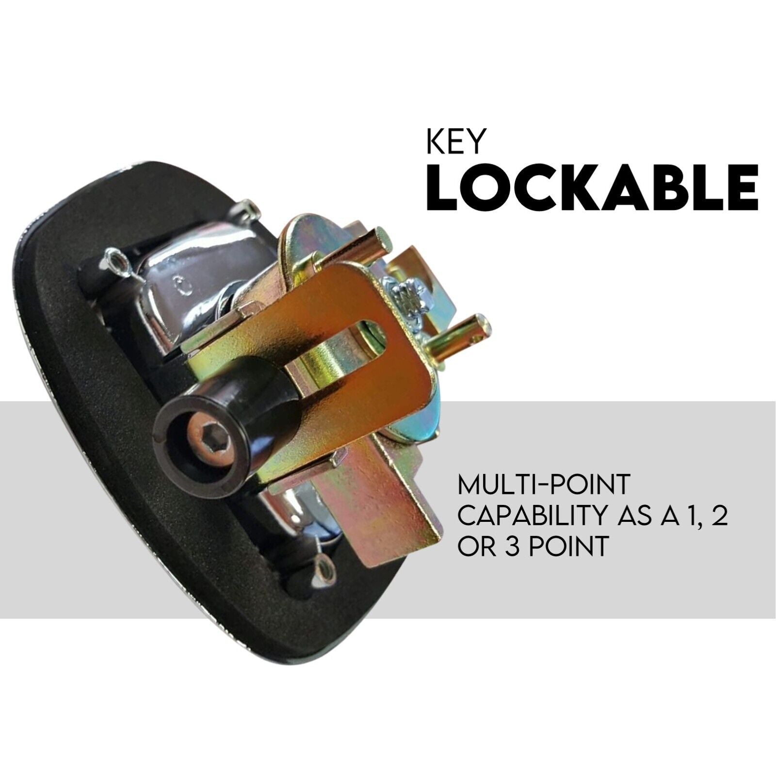 Tool Boxes: Black Whale Tail T Handle Lock Latch/Compression Lock Trailer Ute Toolbox