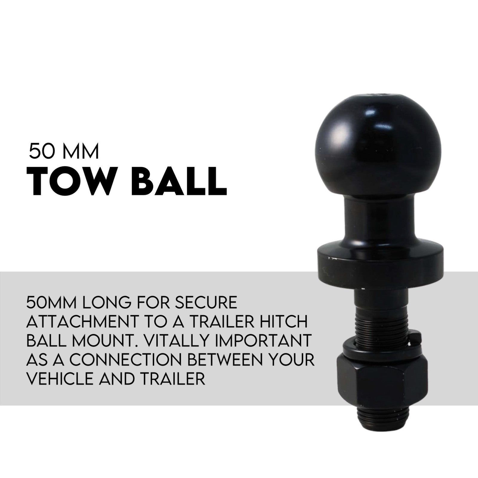 Towbar Adjustable Drop Tow Bar Ball Mount Tongue Hitch Trailer Car 3500KG 50mm