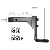 Adjustable Drop Towbar Tow Bar Ball Mount Tongue 2" Hitch Trailer 4000kg