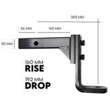 Adjustable Drop Towbar Tow Bar Ball Mount Tongue 2" Hitch Trailer 4000KG