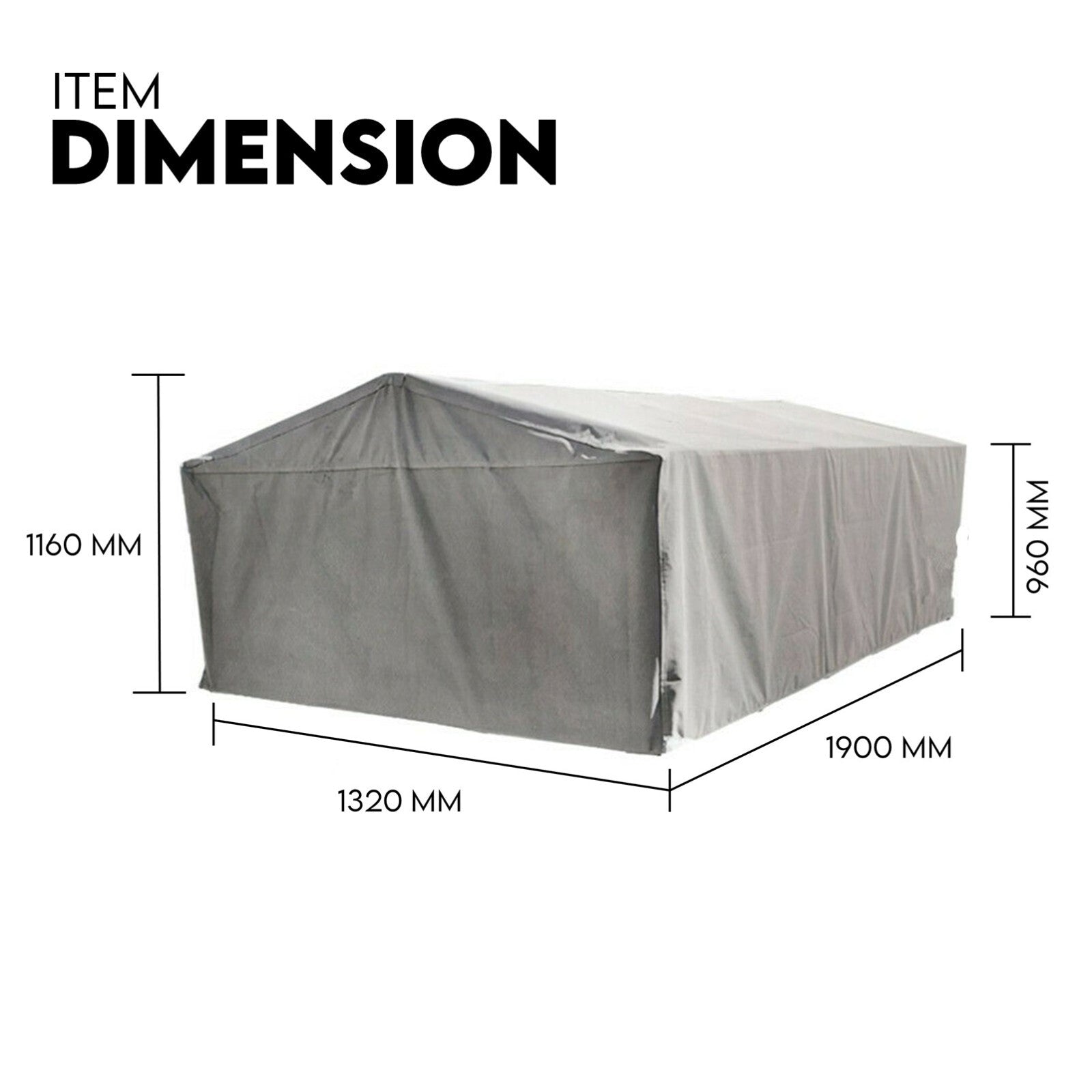 Caravan Accessories: 900mm Trailer Cage Canvas Tarp Cover for 6x4 High Quality Cage Universal 3 foot