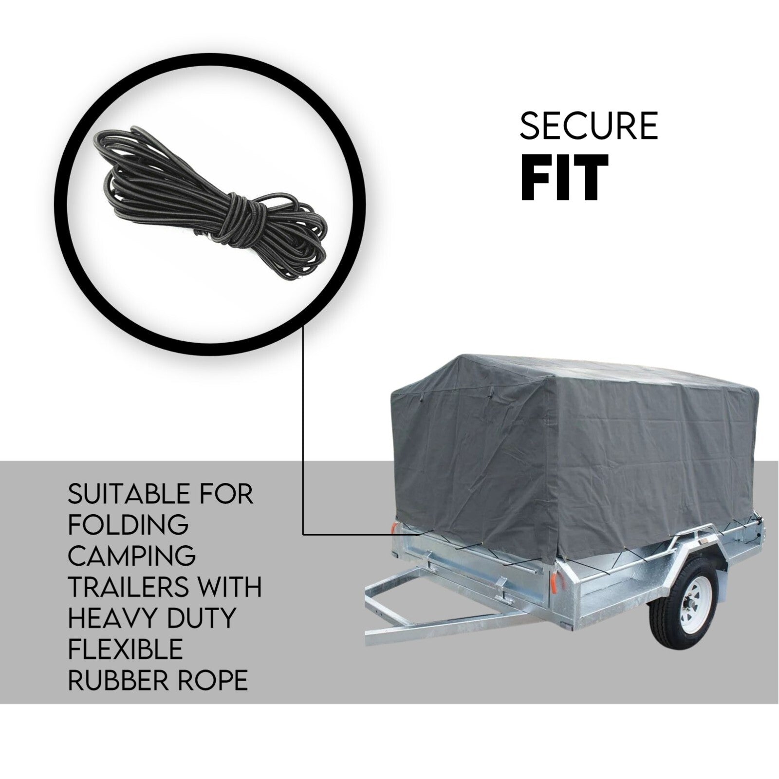 Caravan Accessories: 8X5 BOX TRAILER CAGE CANVAS COVER (900mm) 3 FOOT Thick Rip Resistant Waterproof
