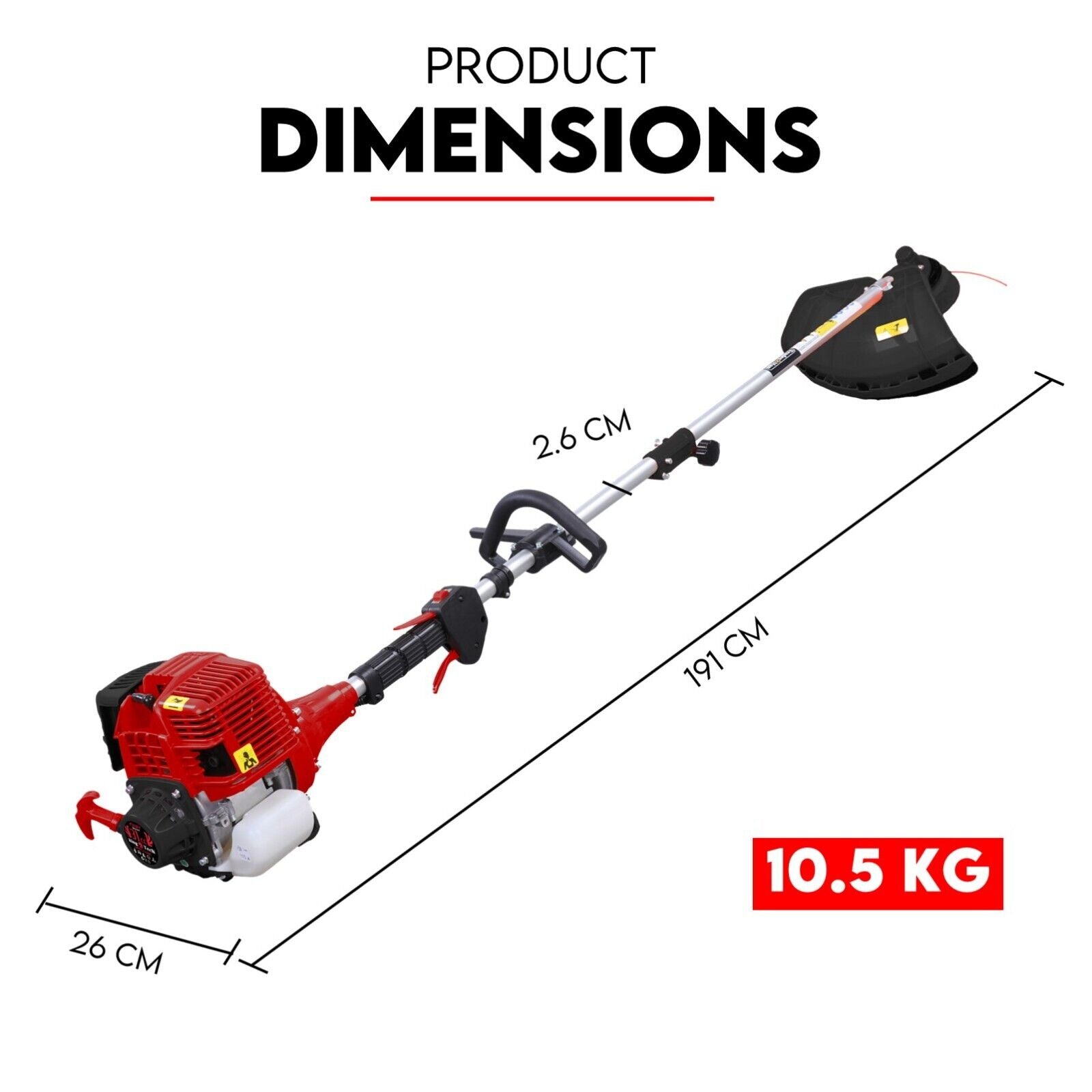 Lawn Rollers: 4 STROKE Whipper Snipper Straight Shaft Line Trimmer 31CC Pole Brush Cutter