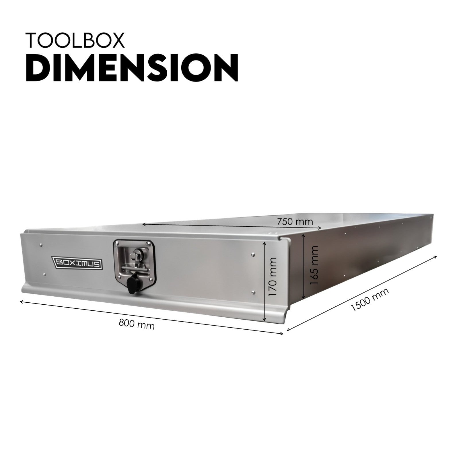 Under Tray Tool Box Trundle Drawer 1500 mm UTE Drawer Dual Extra Cab Toolbox
