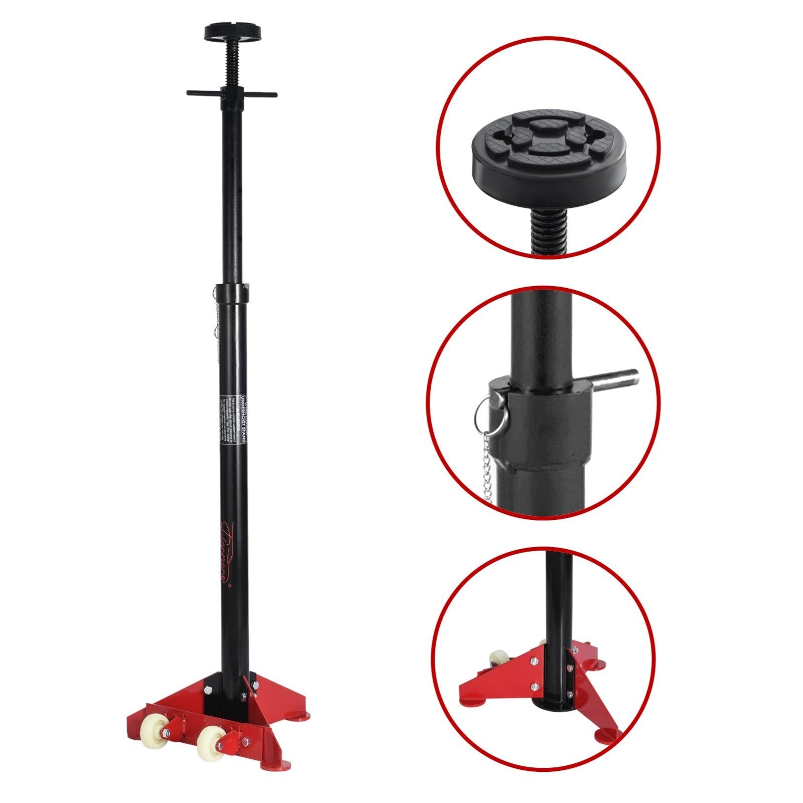 Under Hoist Stand 1650lbs 3/4Ton Movable Pole Jack Heavy Duty Support Car Lift