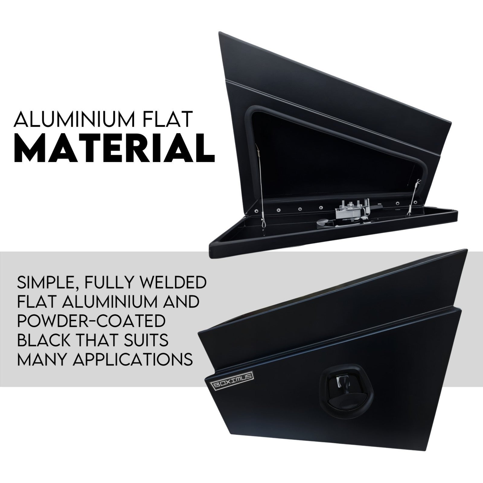 600mm Pair of Under Tray Tool Box Aluminium Undertray Underbody Toolbox Black