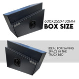 600mm Pair of Under Tray Tool Box Aluminium Undertray Underbody Toolbox Black