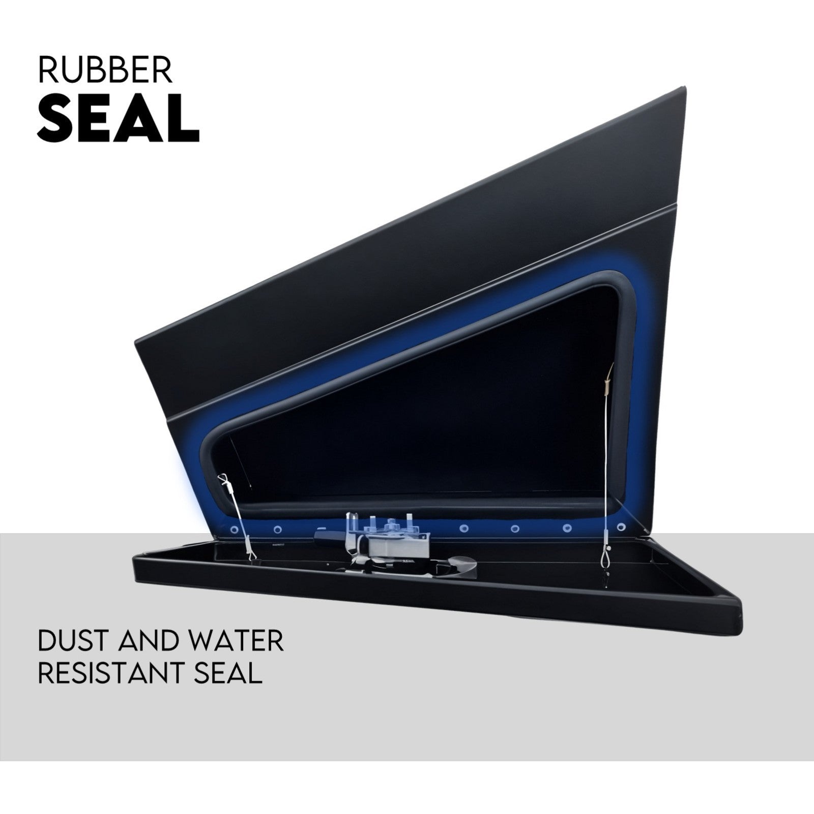 600mm Pair of Under Tray Tool Box Aluminium Undertray Underbody Toolbox Black