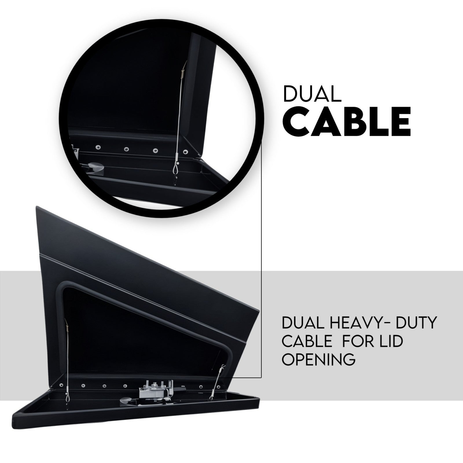 600mm Pair of Under Tray Tool Box Aluminium Undertray Underbody Toolbox Black