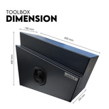 600mm Pair of Under Tray Tool Box Aluminium Undertray Underbody Toolbox Black