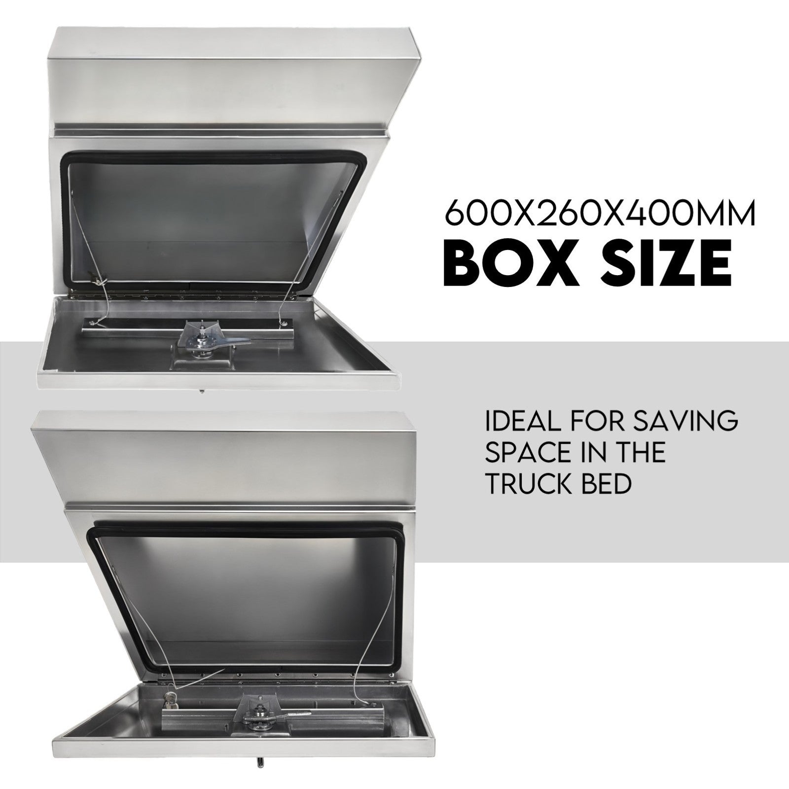 600mm Pair of Under Tray Undertray Tool Box Aluminium Alloy Underbody Toolbox
