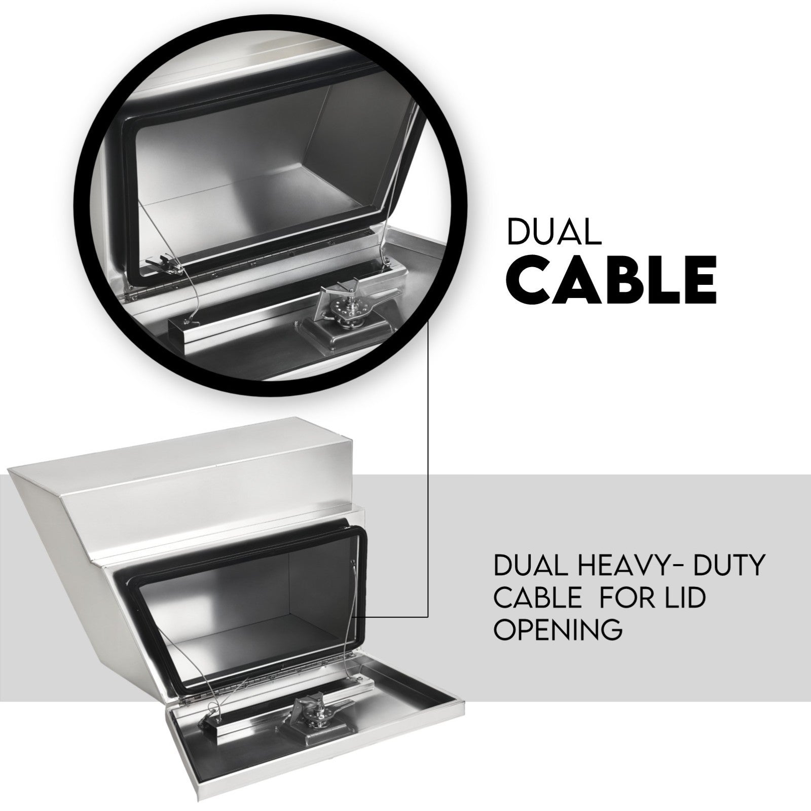600mm Pair of Under Tray Undertray Tool Box Aluminium Alloy Underbody Toolbox
