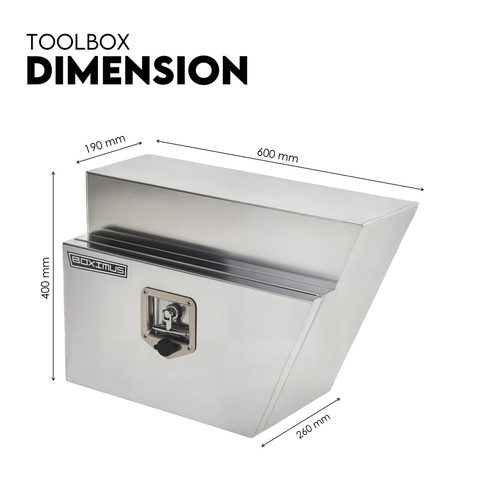 600mm Pair of Under Tray Undertray Tool Box Aluminium Alloy Underbody Toolbox