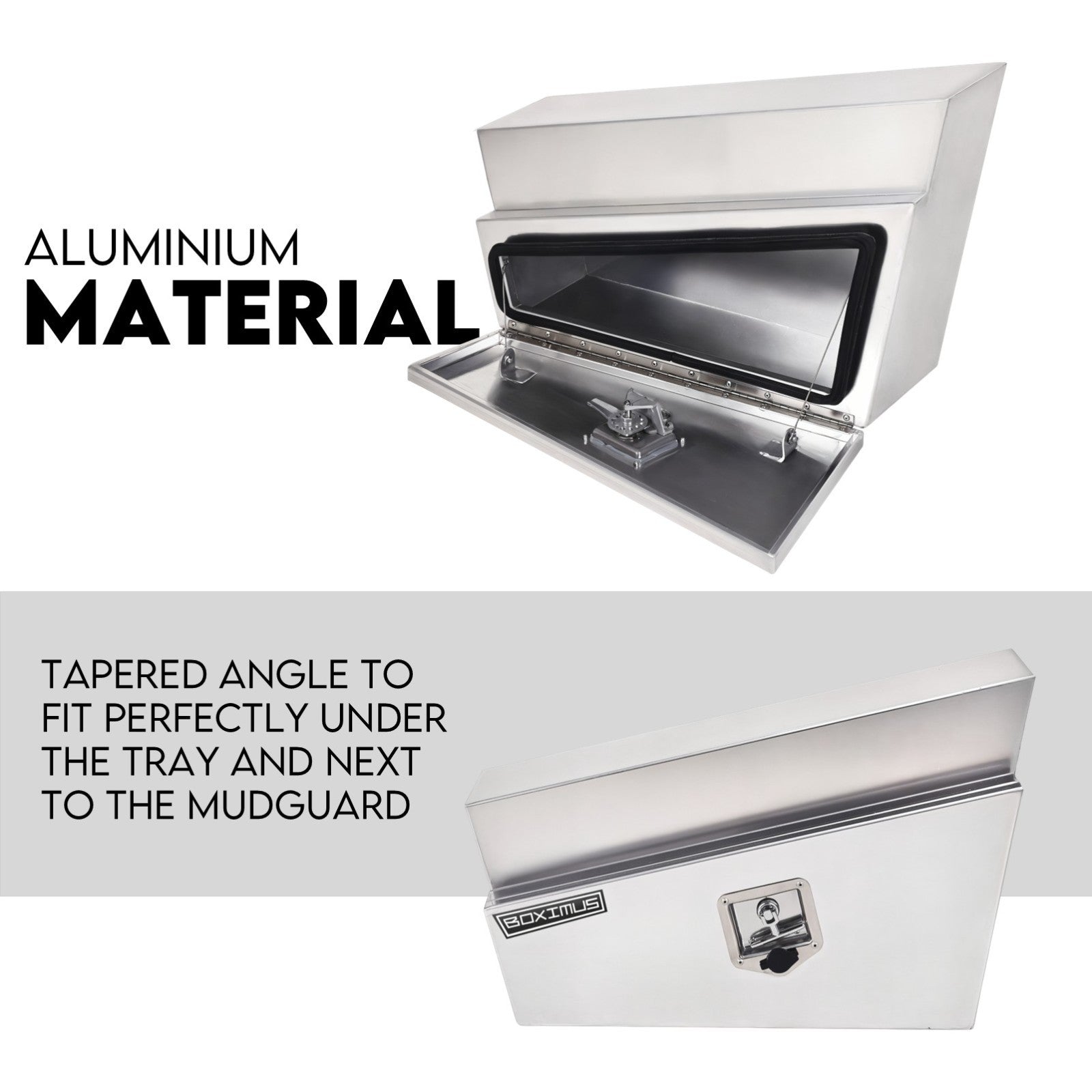 750mm Pair of Undertray Toolbox Aluminium Under Tray Underbody Tool Box Flat UTE