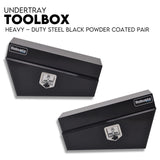 Automotive Repair & Speciality Tools: Under Tray Tool Box Underbody Pair Set 750mm Black Steel