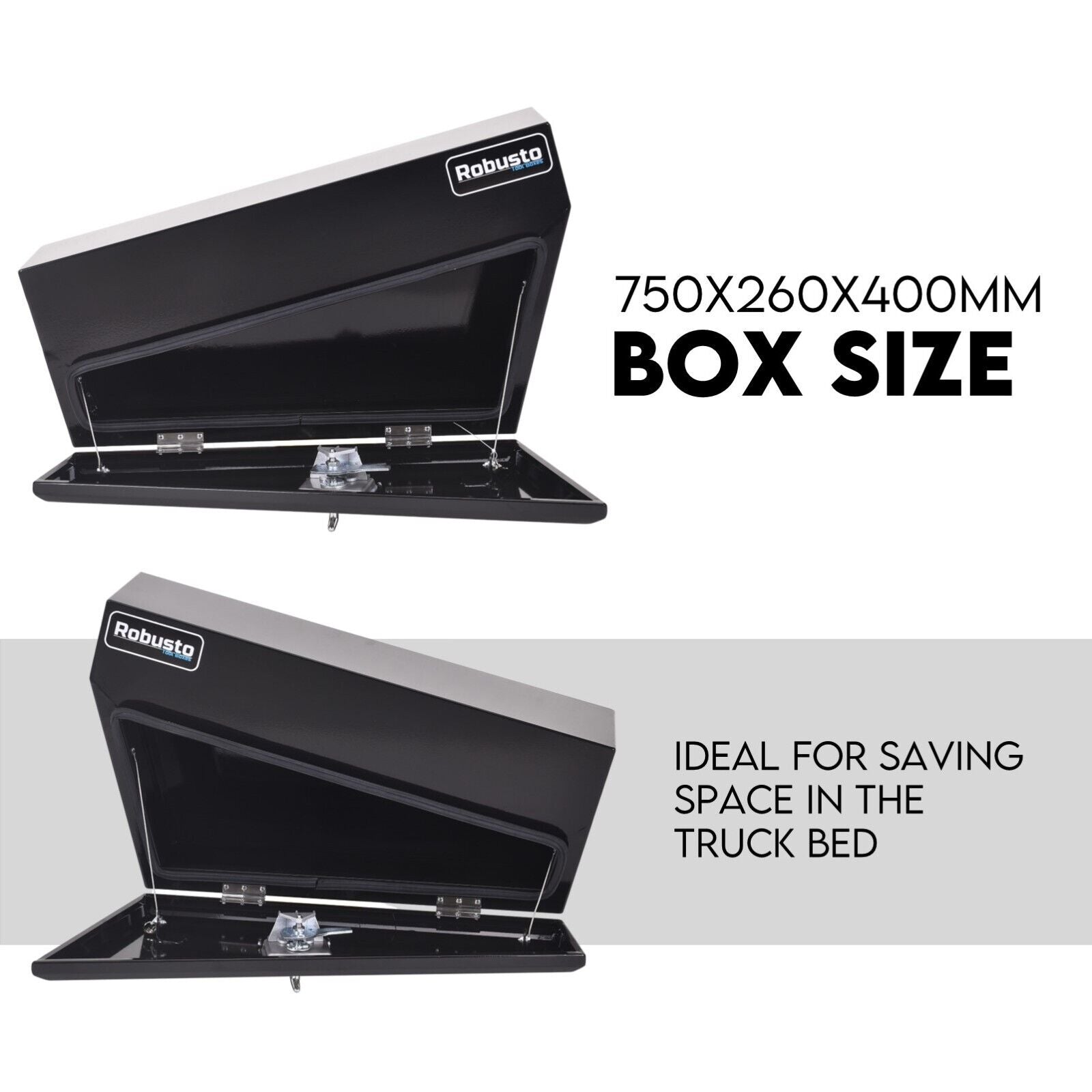 Automotive Repair & Speciality Tools: Under Tray Tool Box Underbody Pair Set 750mm Black Steel