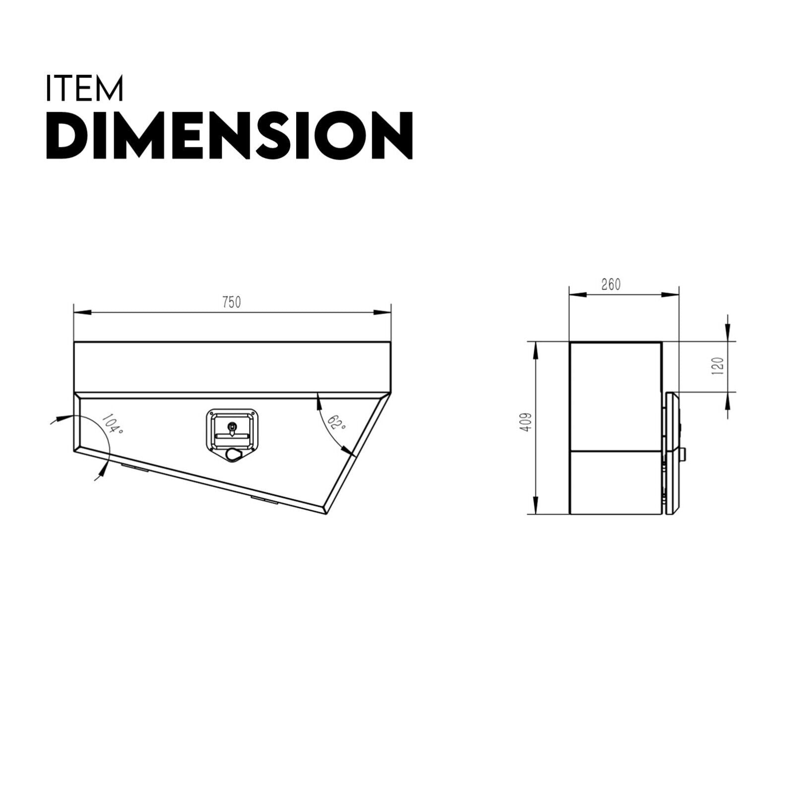 Automotive Repair & Speciality Tools: Under Tray Tool Box Underbody Pair Set 750mm Black Steel