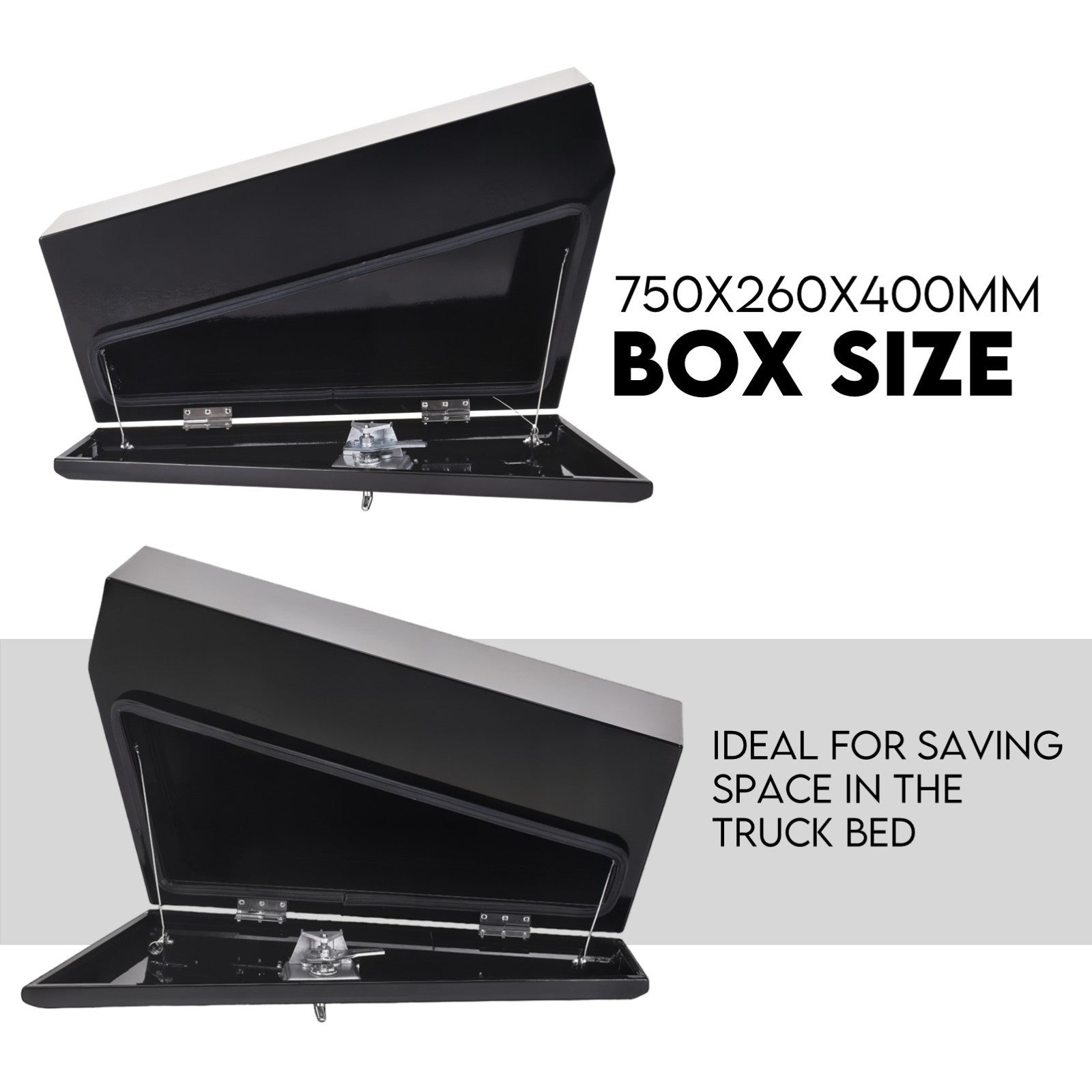 750mm Pair of Under Tray Undertray Tool Box Steel Underbody Toolbox